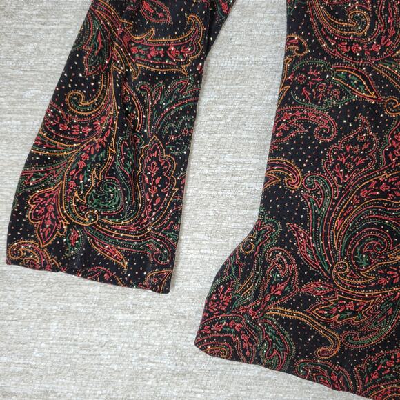 Vtg Alex Evenings Tank Jacket Set XL Paisley Slinky Glitter Mother Of The Bride - Picture 7 of 16